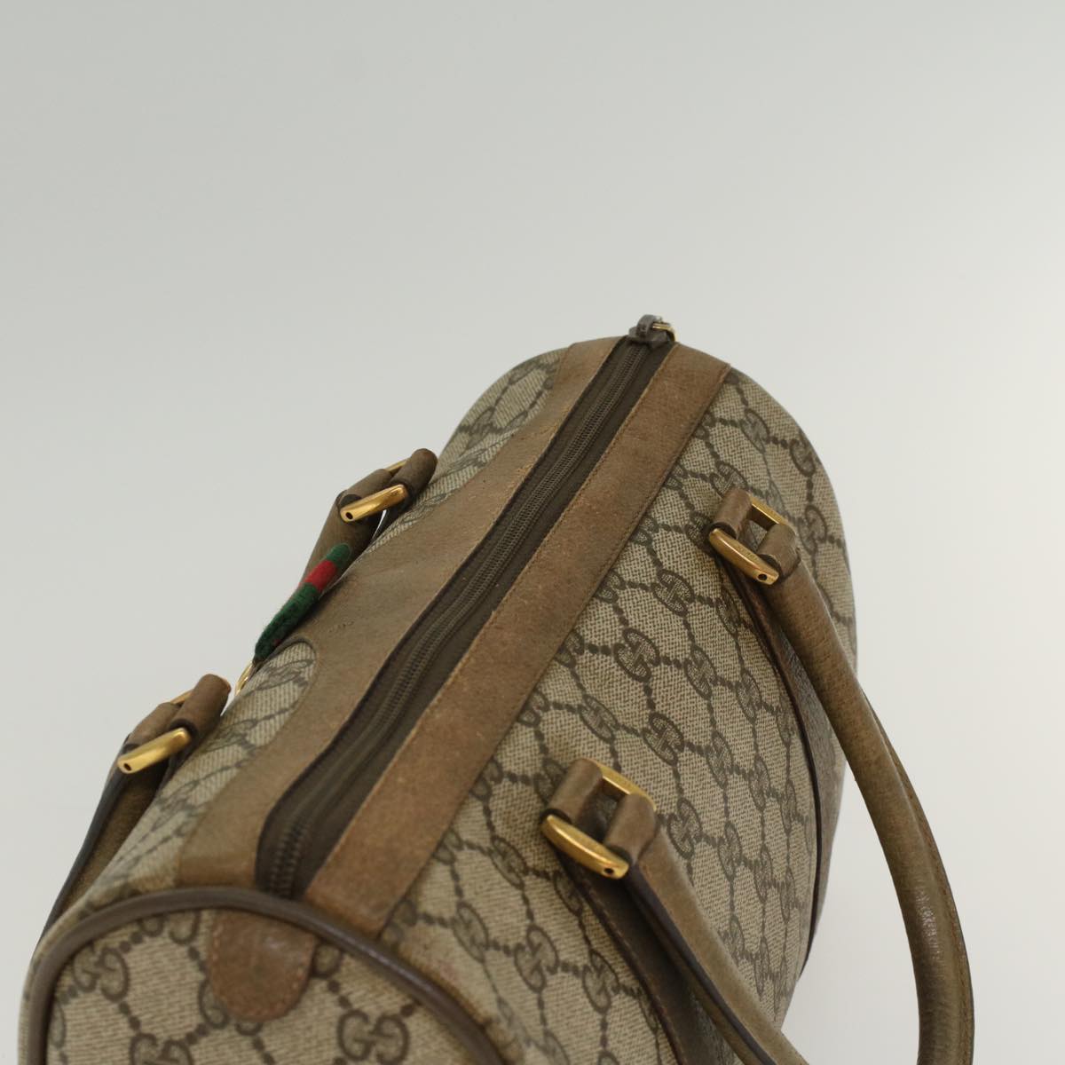 GUCCI GG Canvas Web Sherry Line Boston Bag Beige Red Green 116.02.006 50790