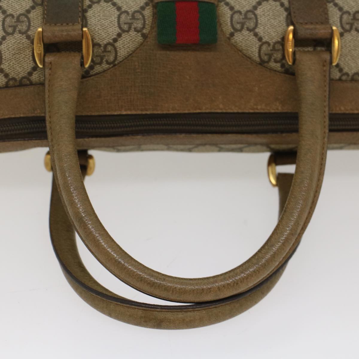 GUCCI GG Canvas Web Sherry Line Boston Bag Beige Red Green 116.02.006 50790