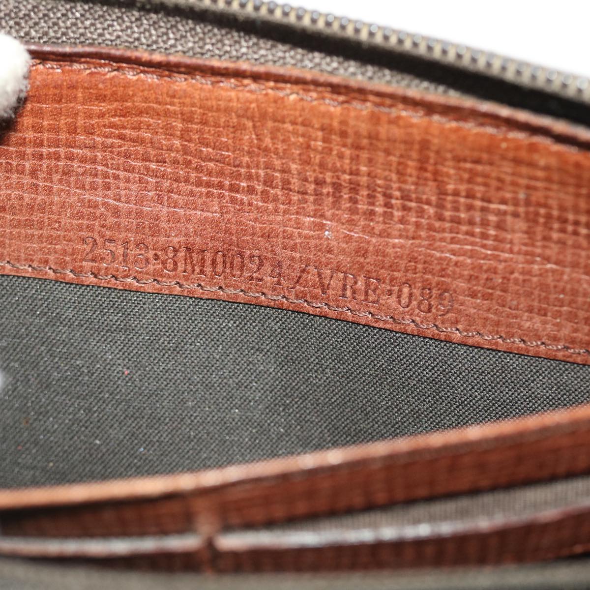 FENDI Zucca Canvas Long Wallet Black Brown 50814