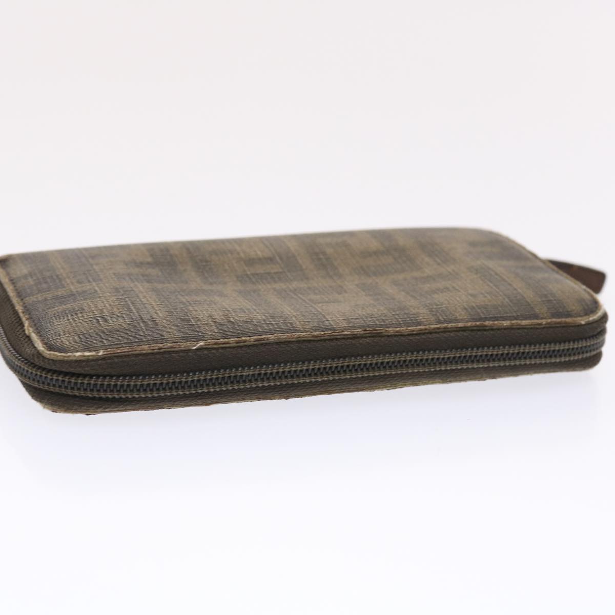 FENDI Zucca Canvas Long Wallet Black Brown 50814