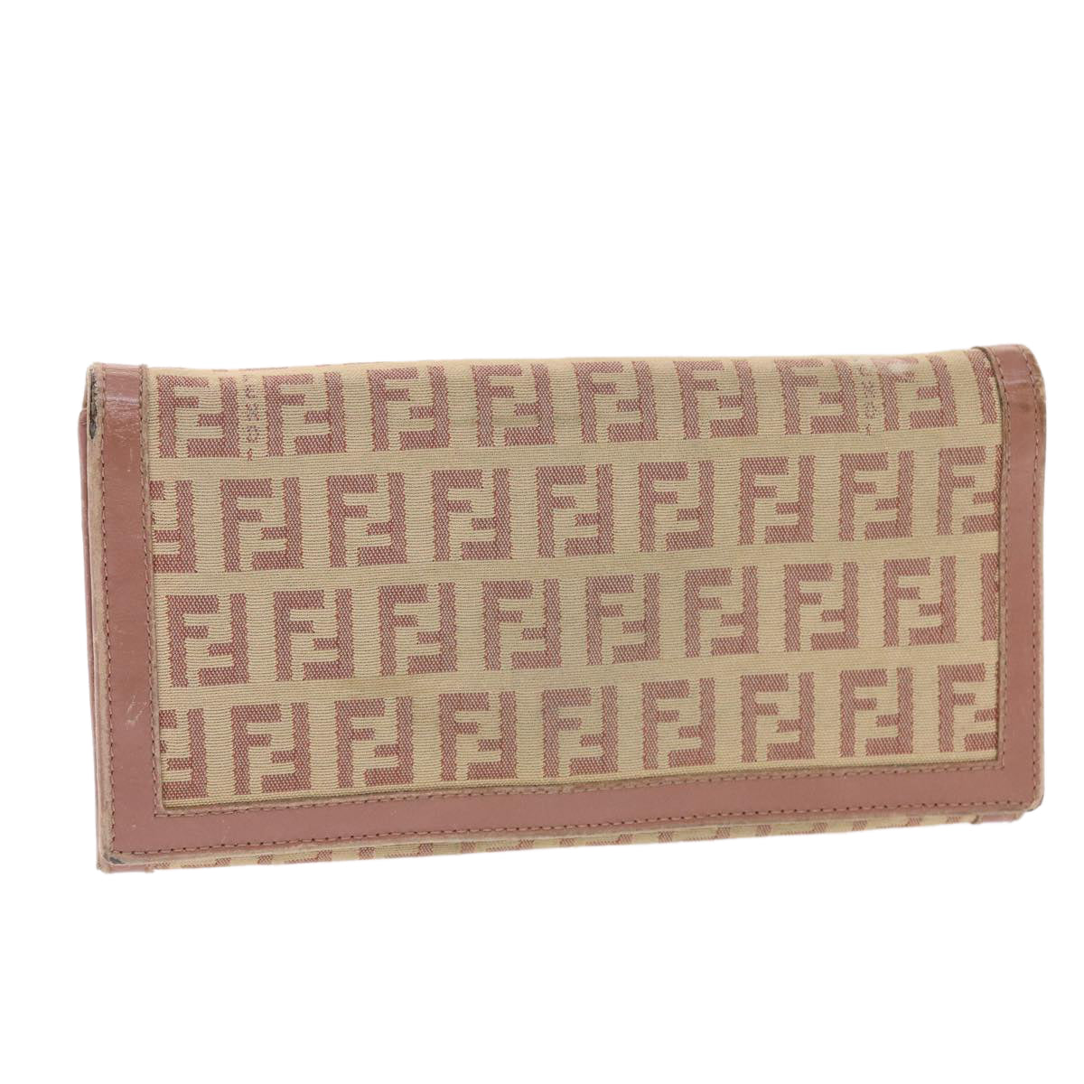 FENDI Zucchino Canvas Long Wallet Pink 50821