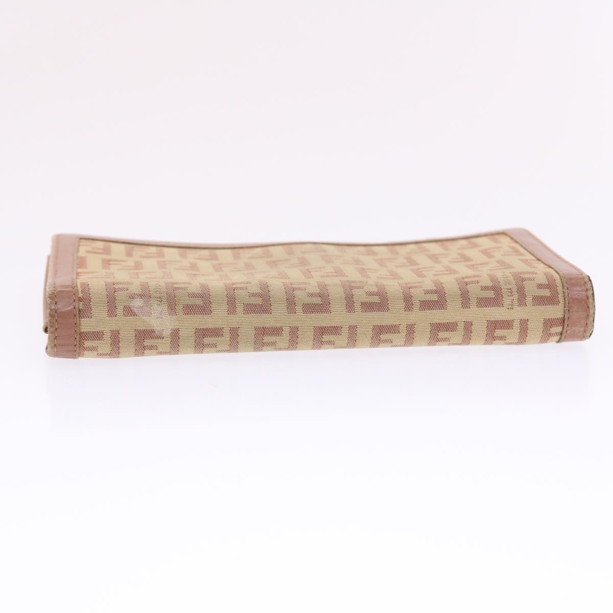 FENDI Zucchino Canvas Long Wallet Pink 50821