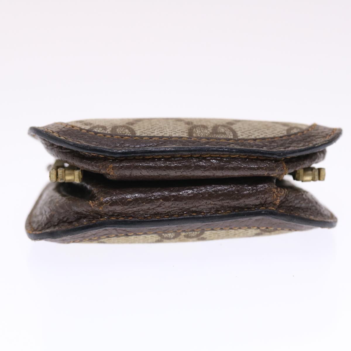 GUCCI GG Canvas Coin Purse PVC Leather Beige 50822