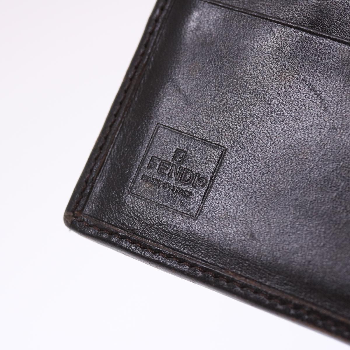 FENDI Zucca Canvas Wallet Black Brown 50832