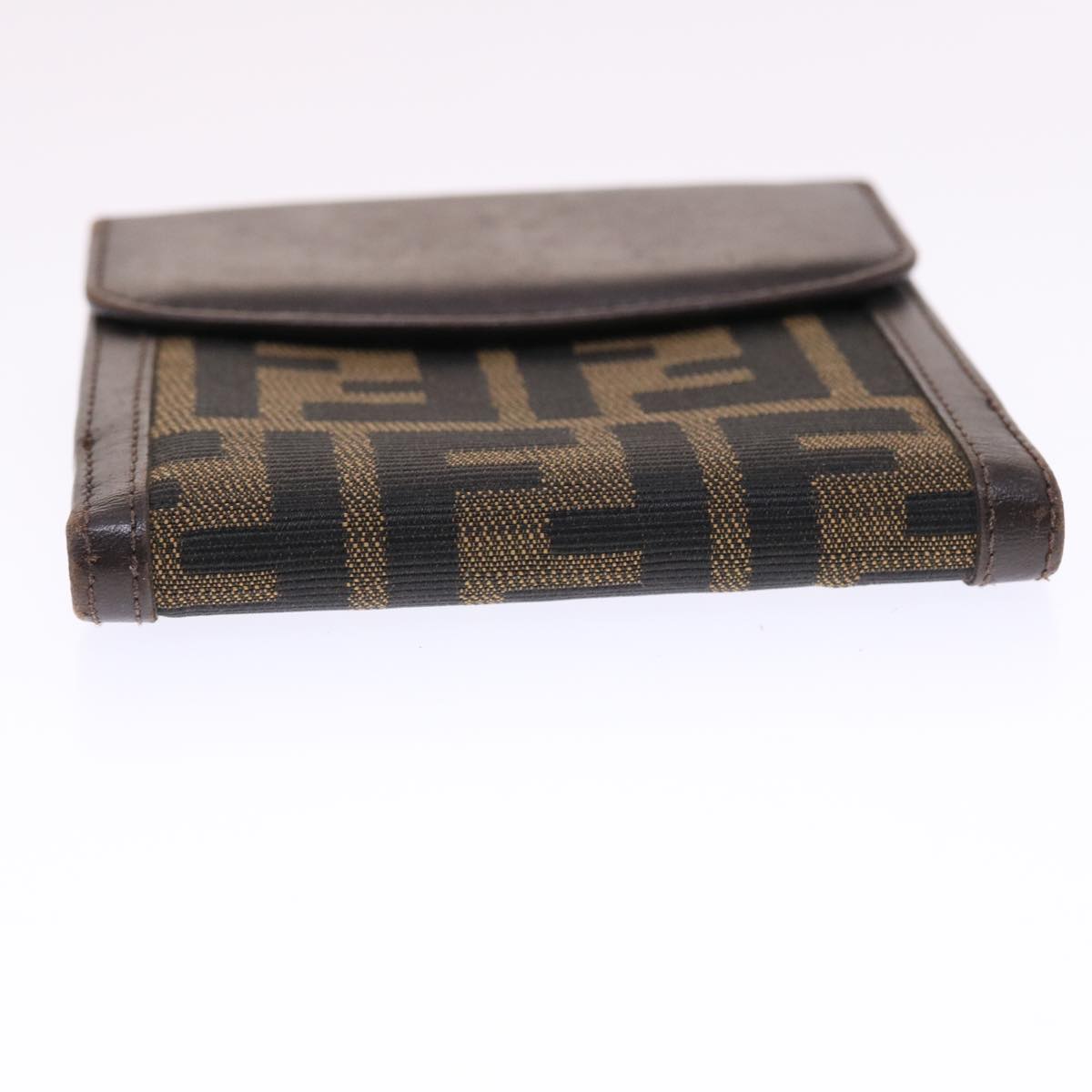 FENDI Zucca Canvas Wallet Black Brown 50832