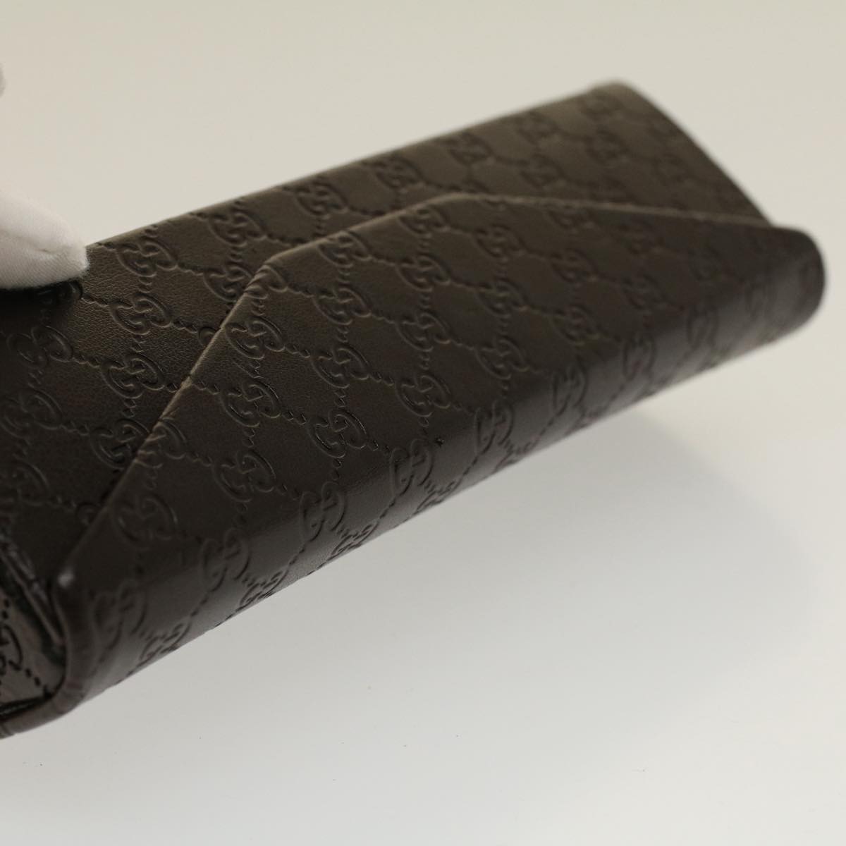 GUCCI Micro GG Canvas Guccissima Glasses Case Black 50846