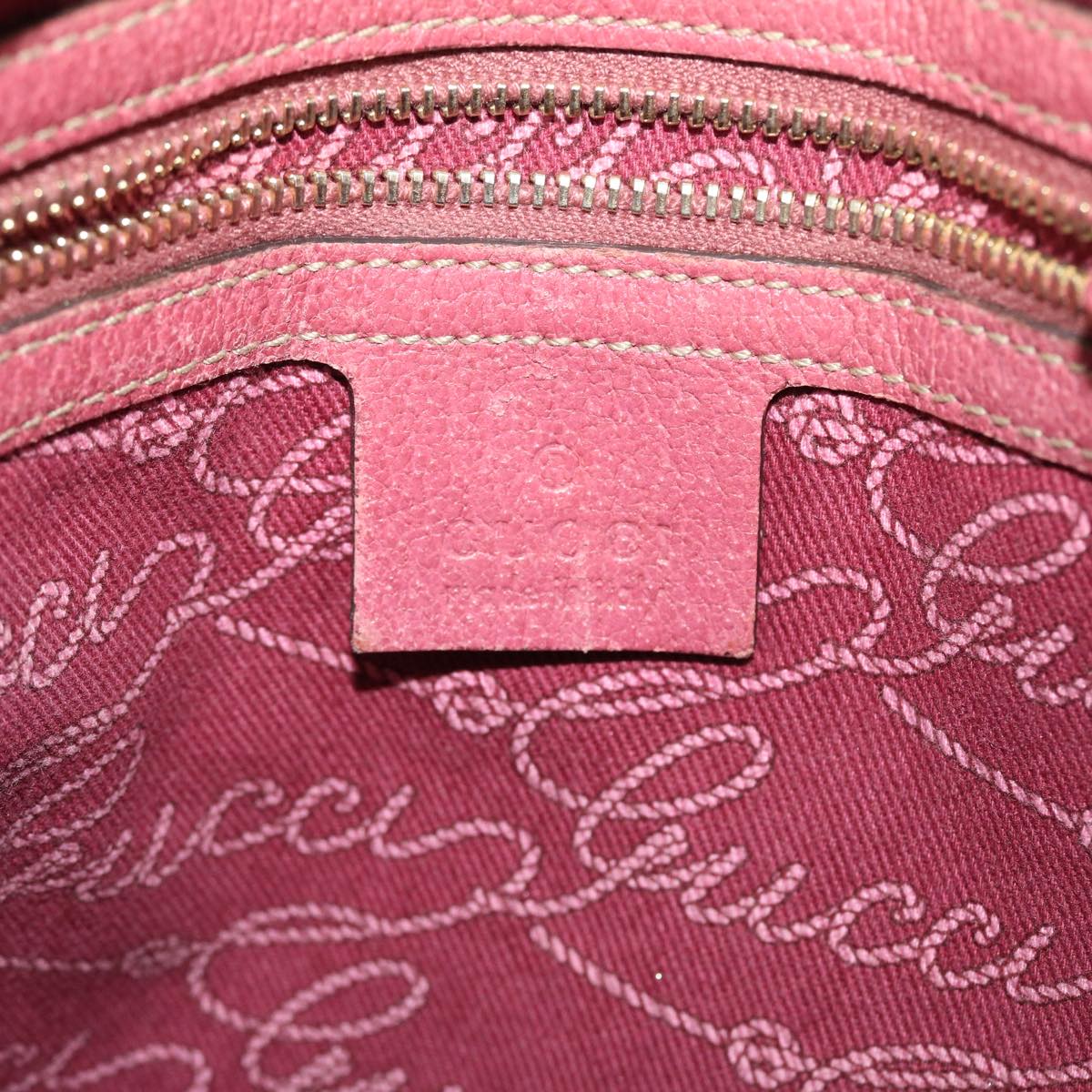 GUCCI GG Canvas Tote Bag Leather Beige Pink 153361 302982 50981