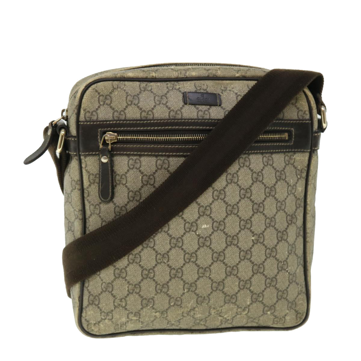 GUCCI GG Supreme Shoulder Bag PVC Leather Beige 201448 520981 50987