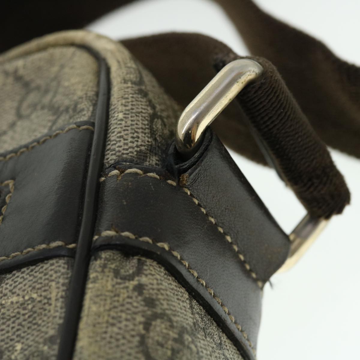 GUCCI GG Supreme Shoulder Bag PVC Leather Beige 201448 520981 50987