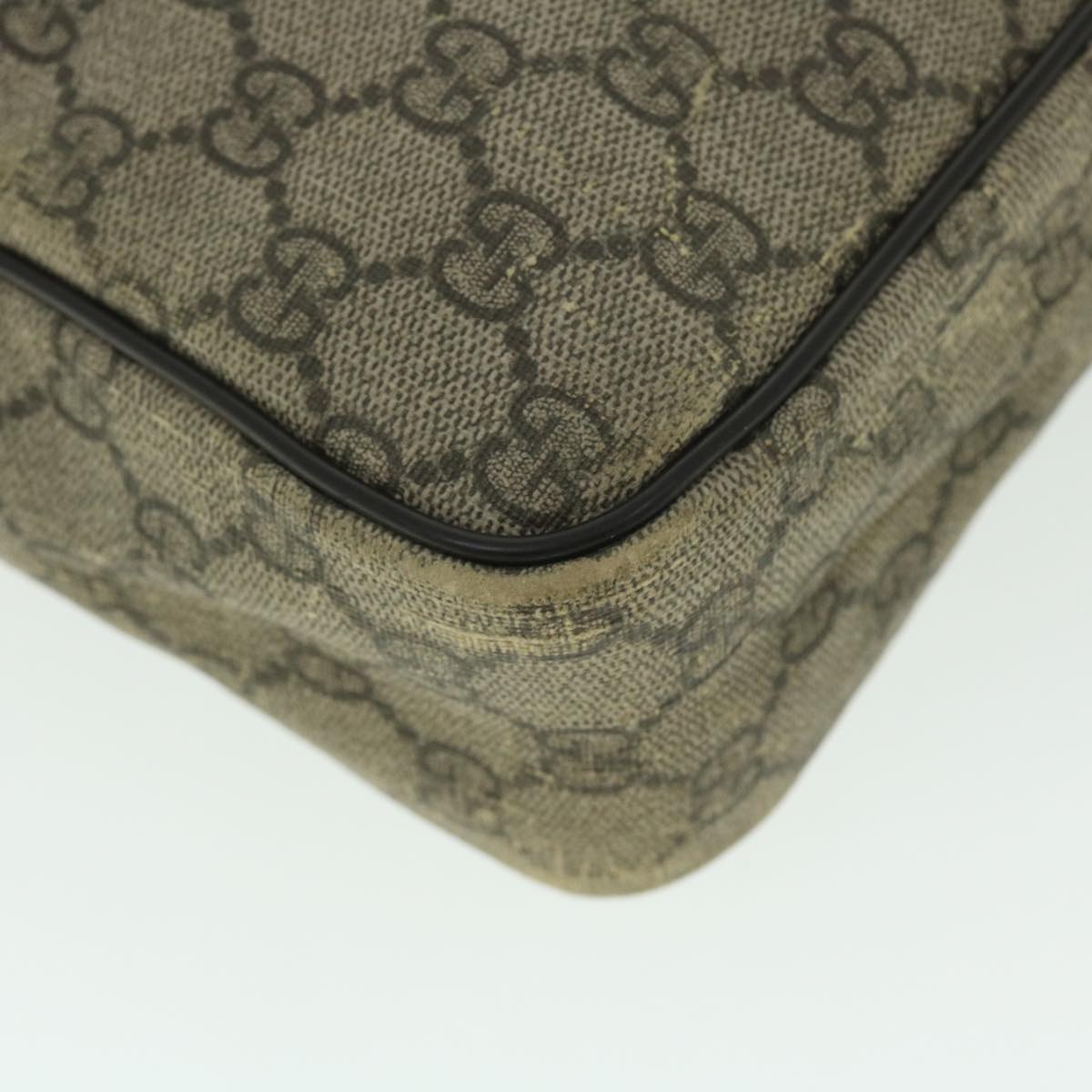 GUCCI GG Supreme Shoulder Bag PVC Leather Beige 201448 520981 50987