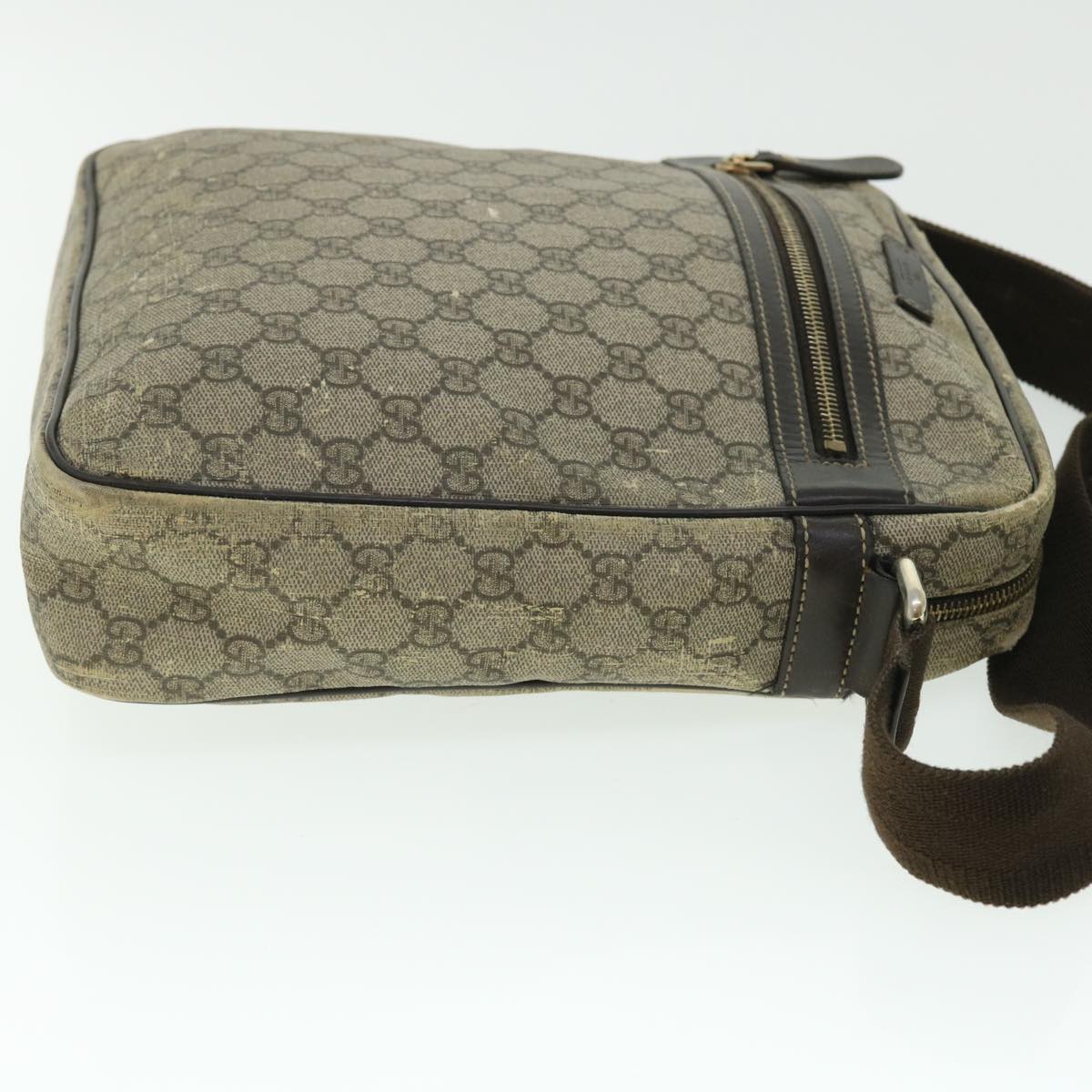 GUCCI GG Supreme Shoulder Bag PVC Leather Beige 201448 520981 50987