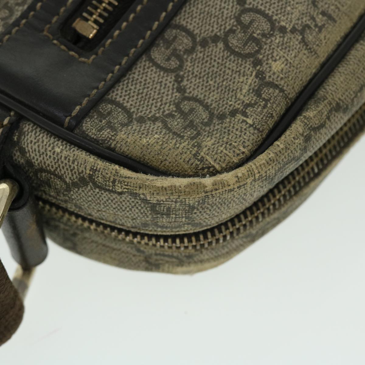 GUCCI GG Supreme Shoulder Bag PVC Leather Beige 201448 520981 50987
