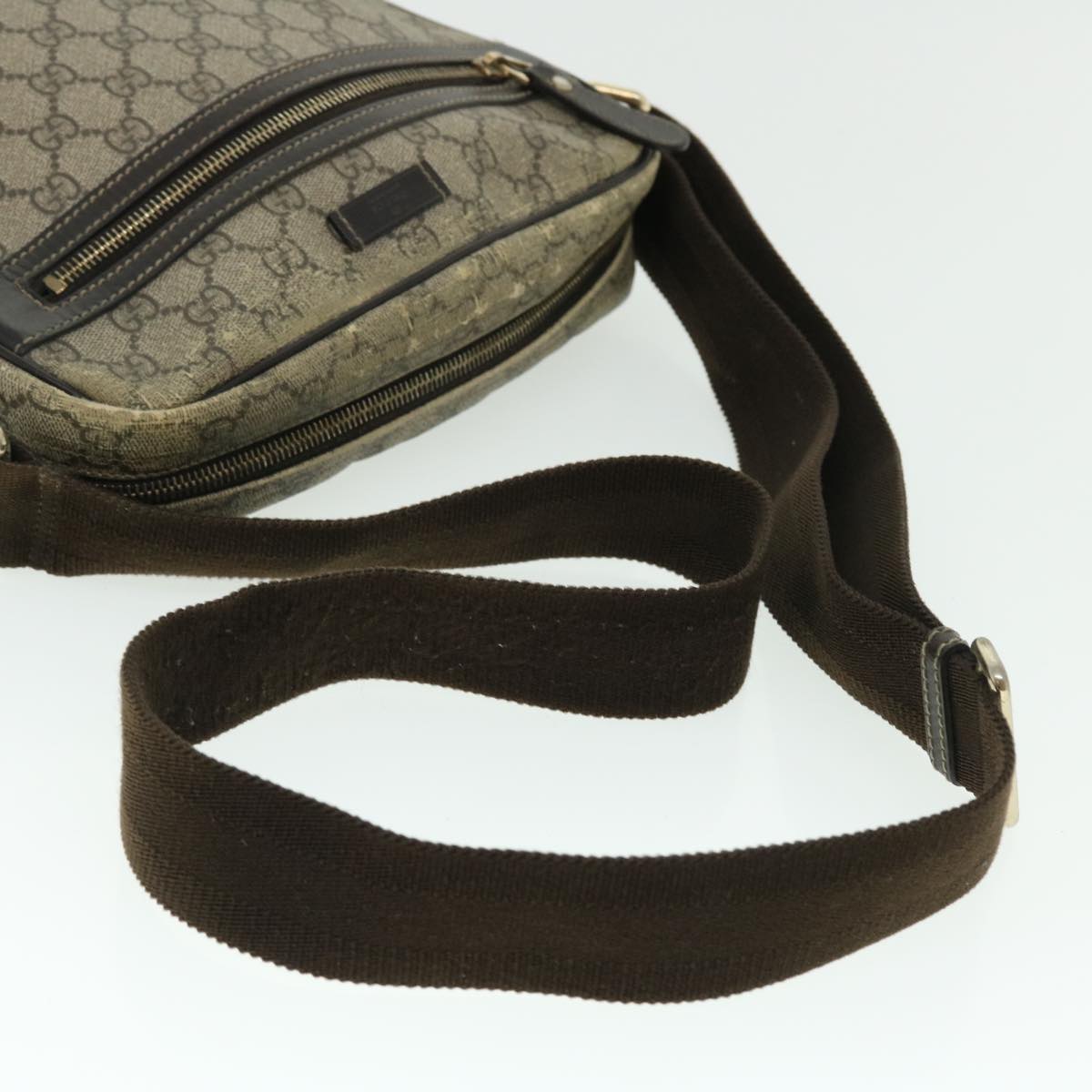GUCCI GG Supreme Shoulder Bag PVC Leather Beige 201448 520981 50987