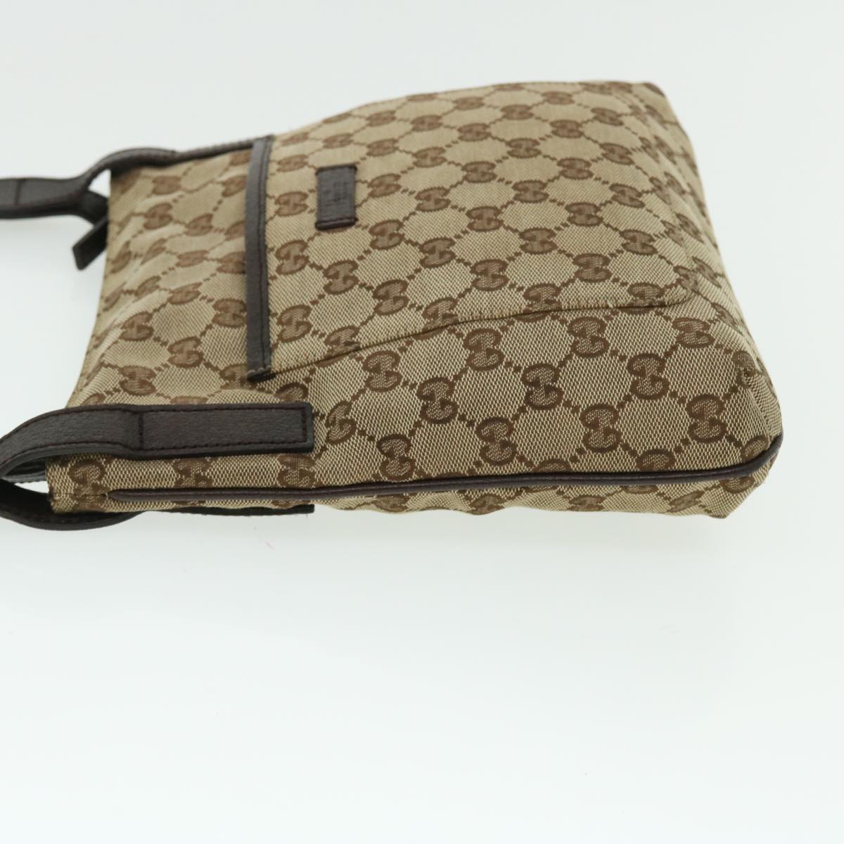 GUCCI GG Canvas Shoulder Bag Leather Beige 122793 467891 50988