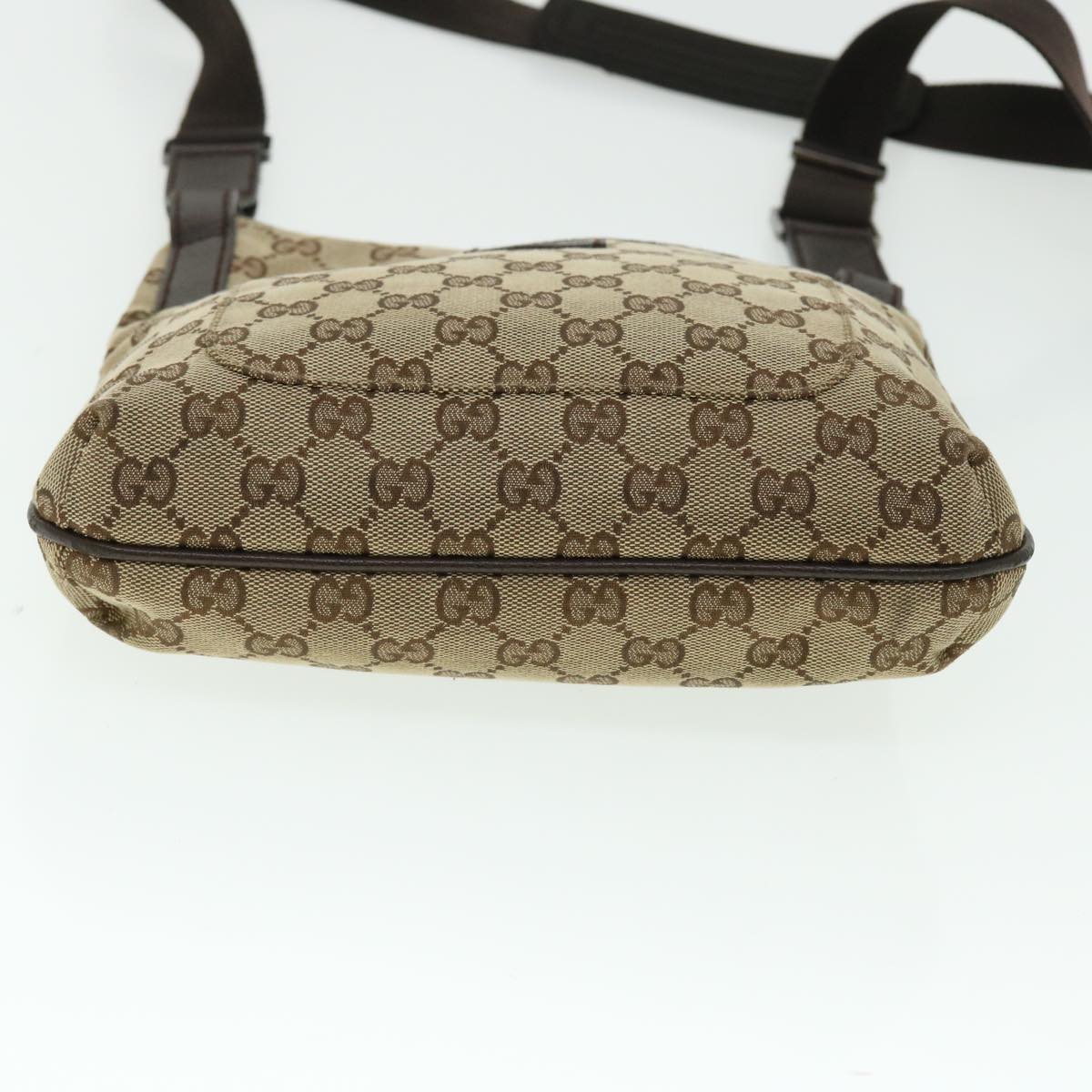 GUCCI GG Canvas Shoulder Bag Leather Beige 122793 467891 50988