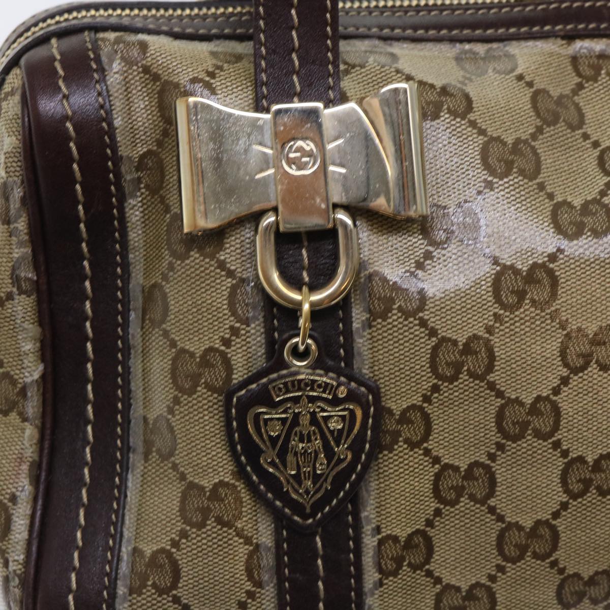 GUCCI GG Crystal Hand Bag Beige 181487 50989