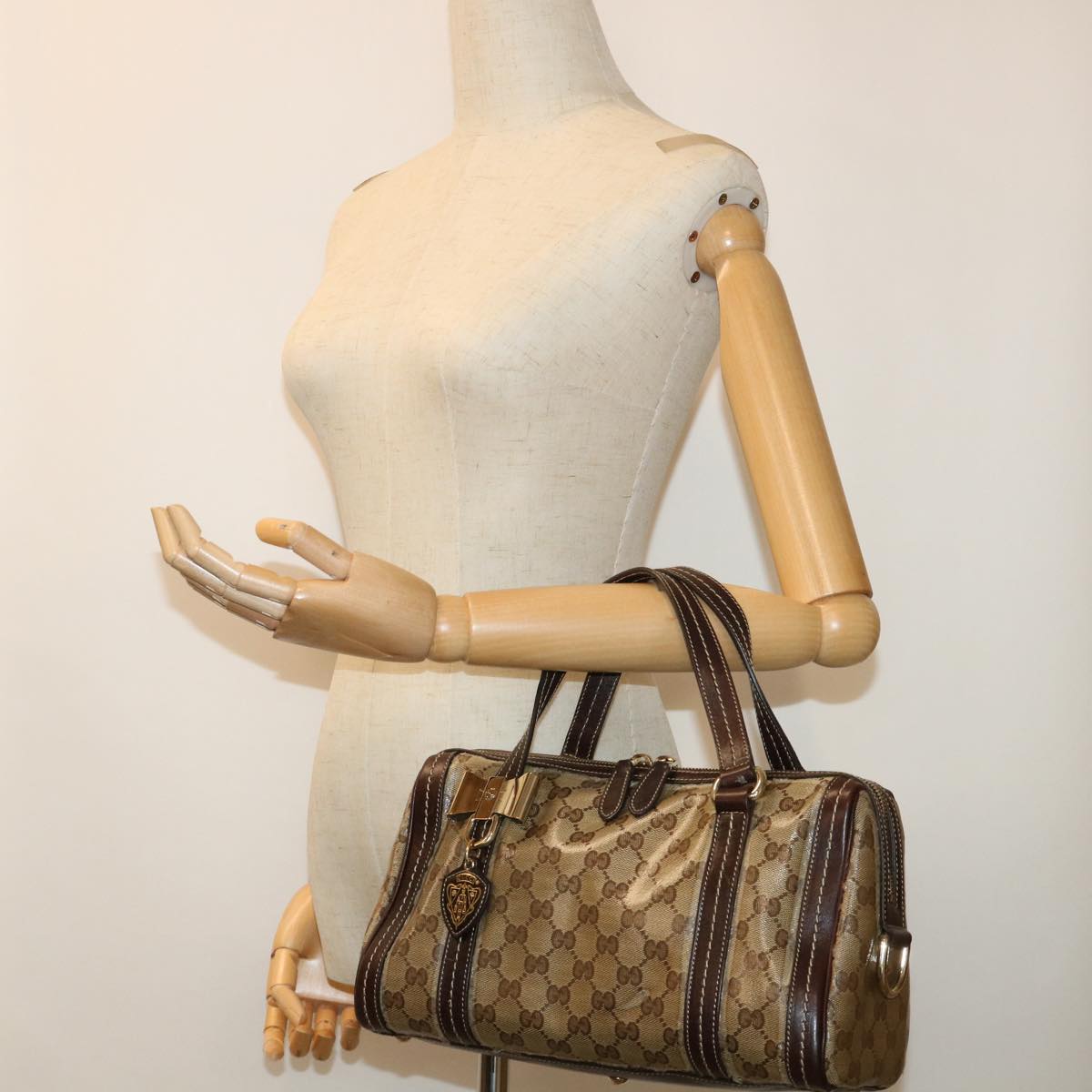 GUCCI GG Crystal Hand Bag Beige 181487 50989