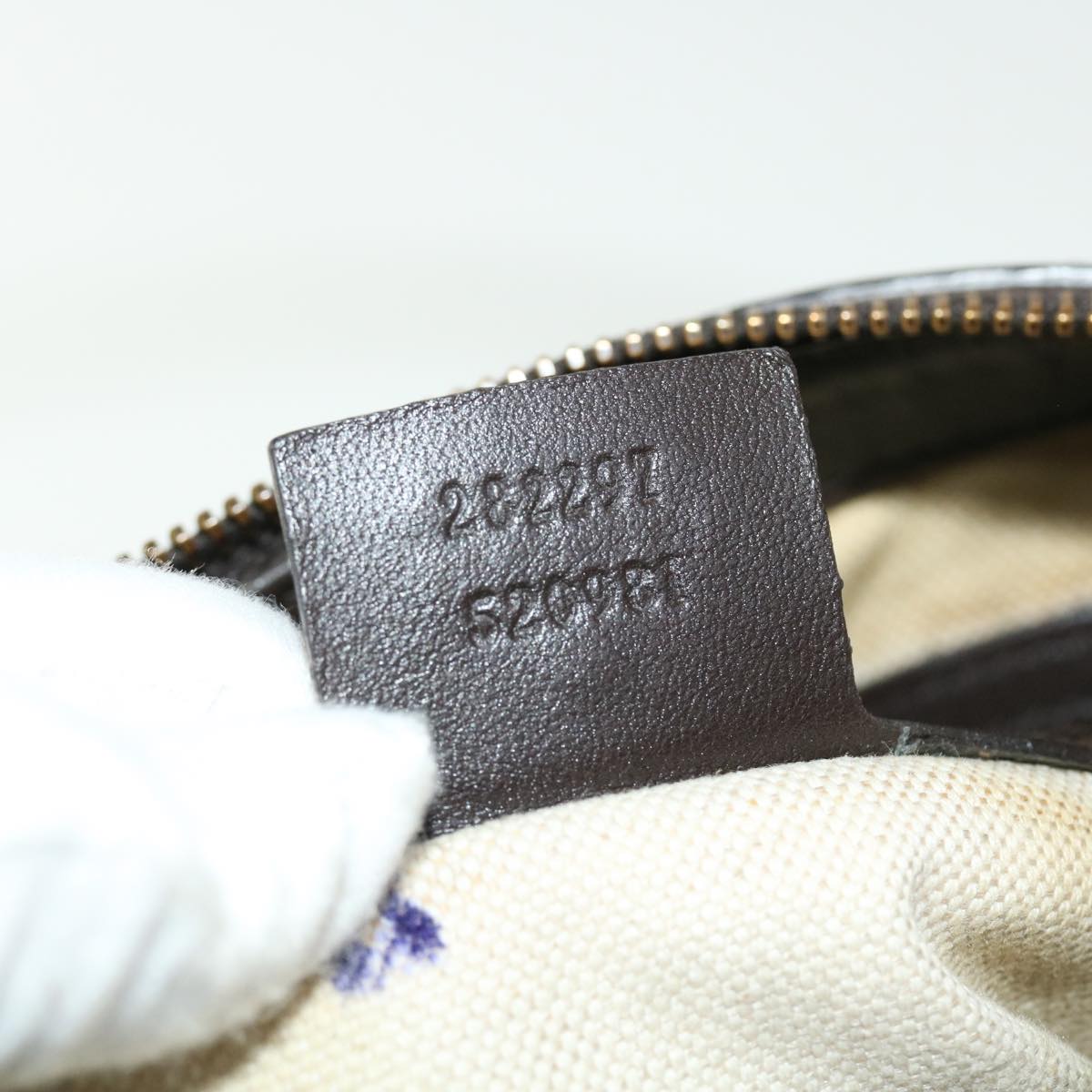 GUCCI GG Canvas Shoulder Bag Leather Beige Brown 232297 520981 50992