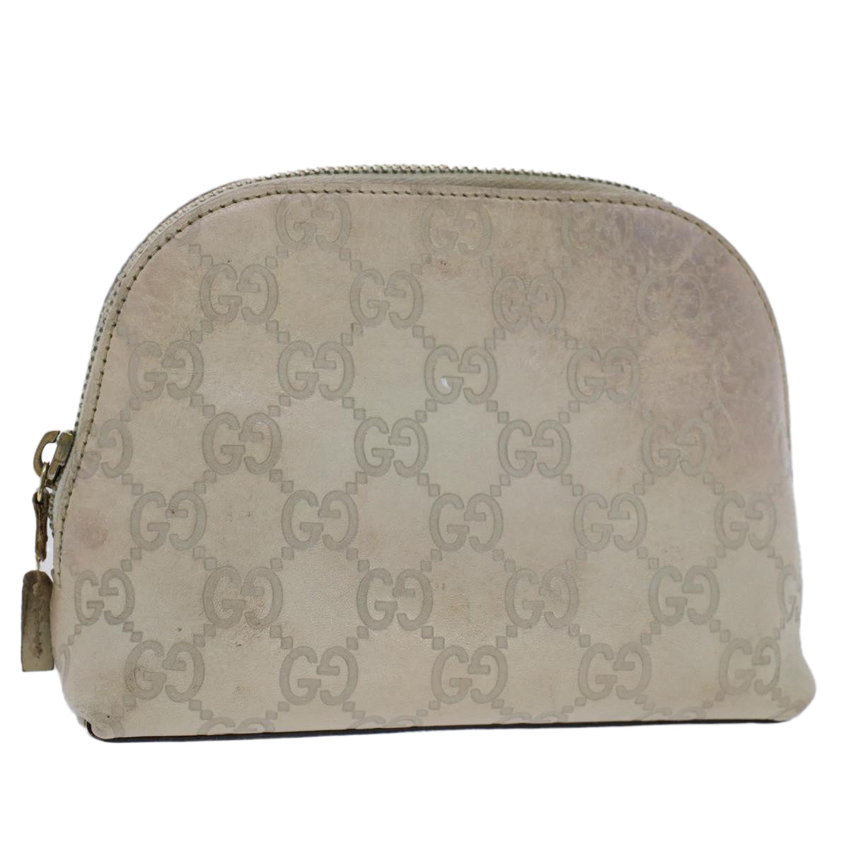 GUCCI GG Canvas Guccissima Pouch White 50993
