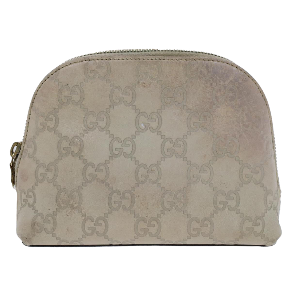 GUCCI GG Canvas Guccissima Pouch White 50993