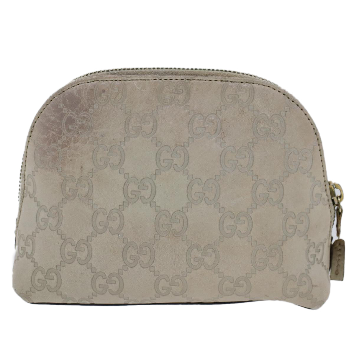 GUCCI GG Canvas Guccissima Pouch White 50993