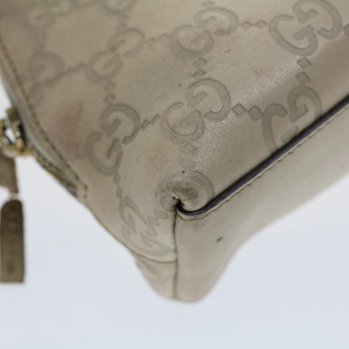 GUCCI GG Canvas Guccissima Pouch White 50993