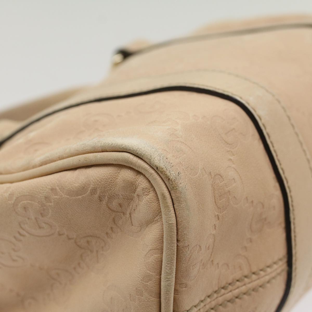 GUCCI GG Canvas Guccissima Hand Bag Beige 193604 50994