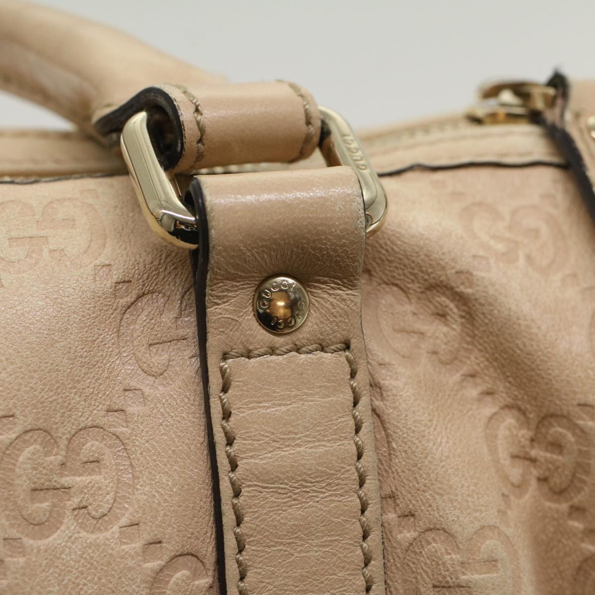 GUCCI GG Canvas Guccissima Hand Bag Beige 193604 50994