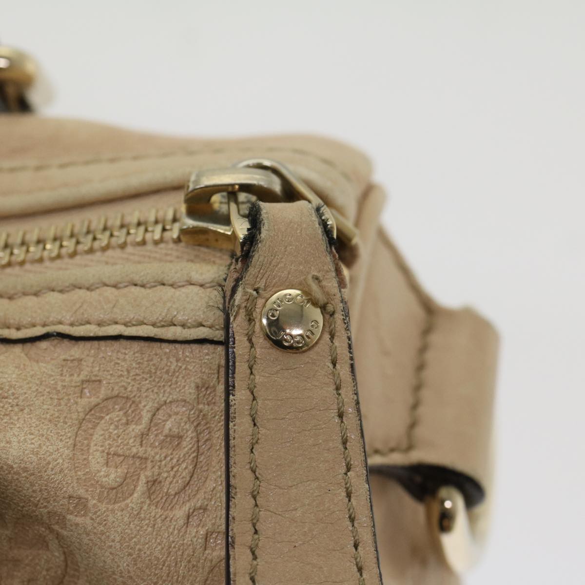 GUCCI GG Canvas Guccissima Hand Bag Beige 193604 50994