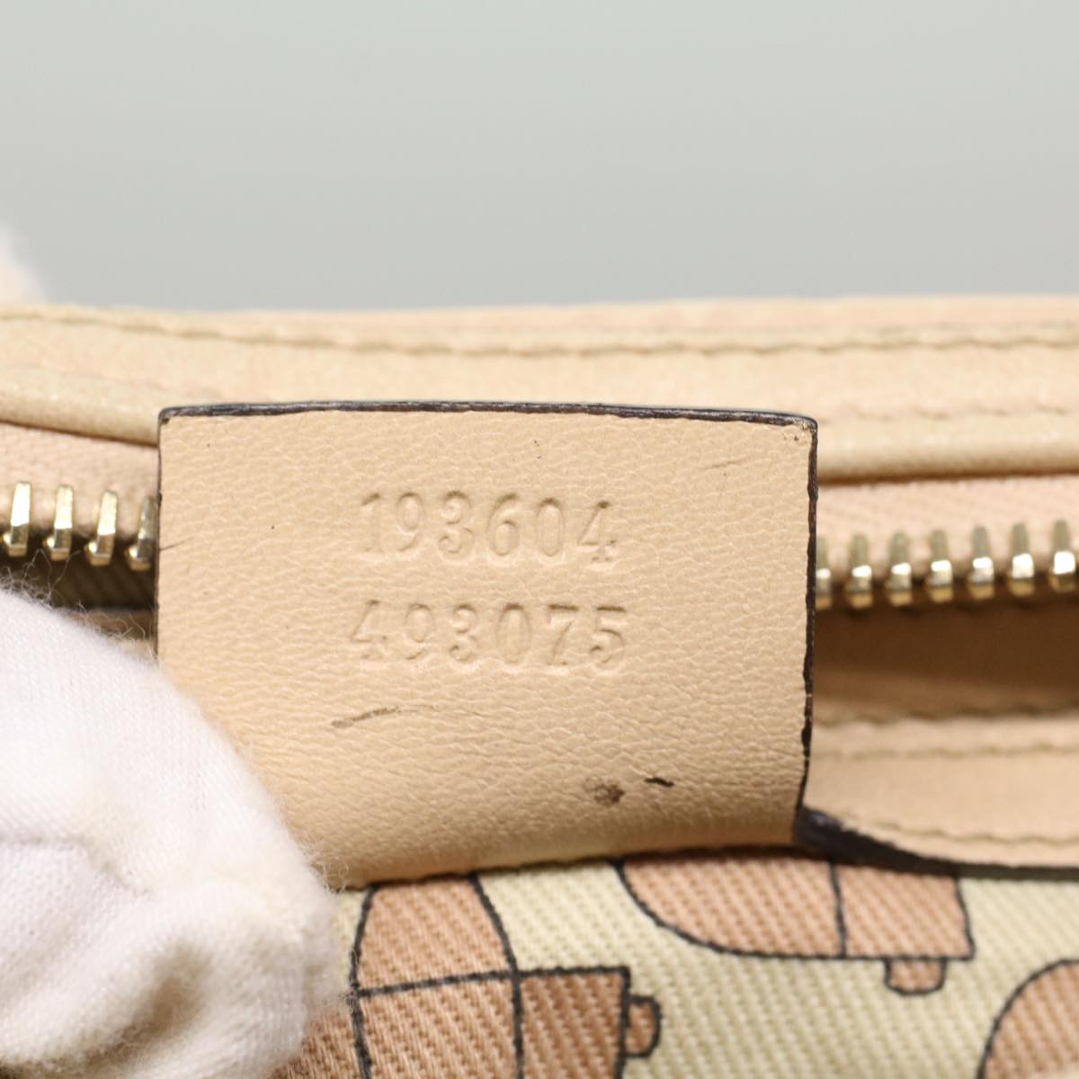 GUCCI GG Canvas Guccissima Hand Bag Beige 193604 50994