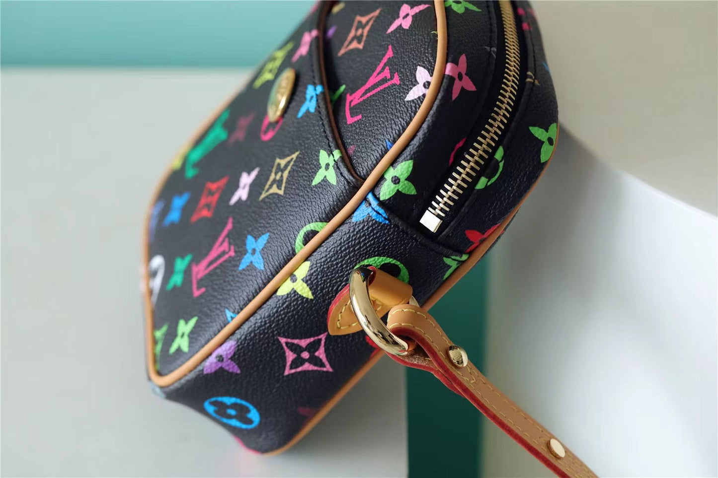 LV Rift Bag Monogram Multicolore Canvas Black For Women, WomenÃ¢â‚¬â„¢s Handbags, Shoulder And crossbody Bags 5.7in/13.5cm LV