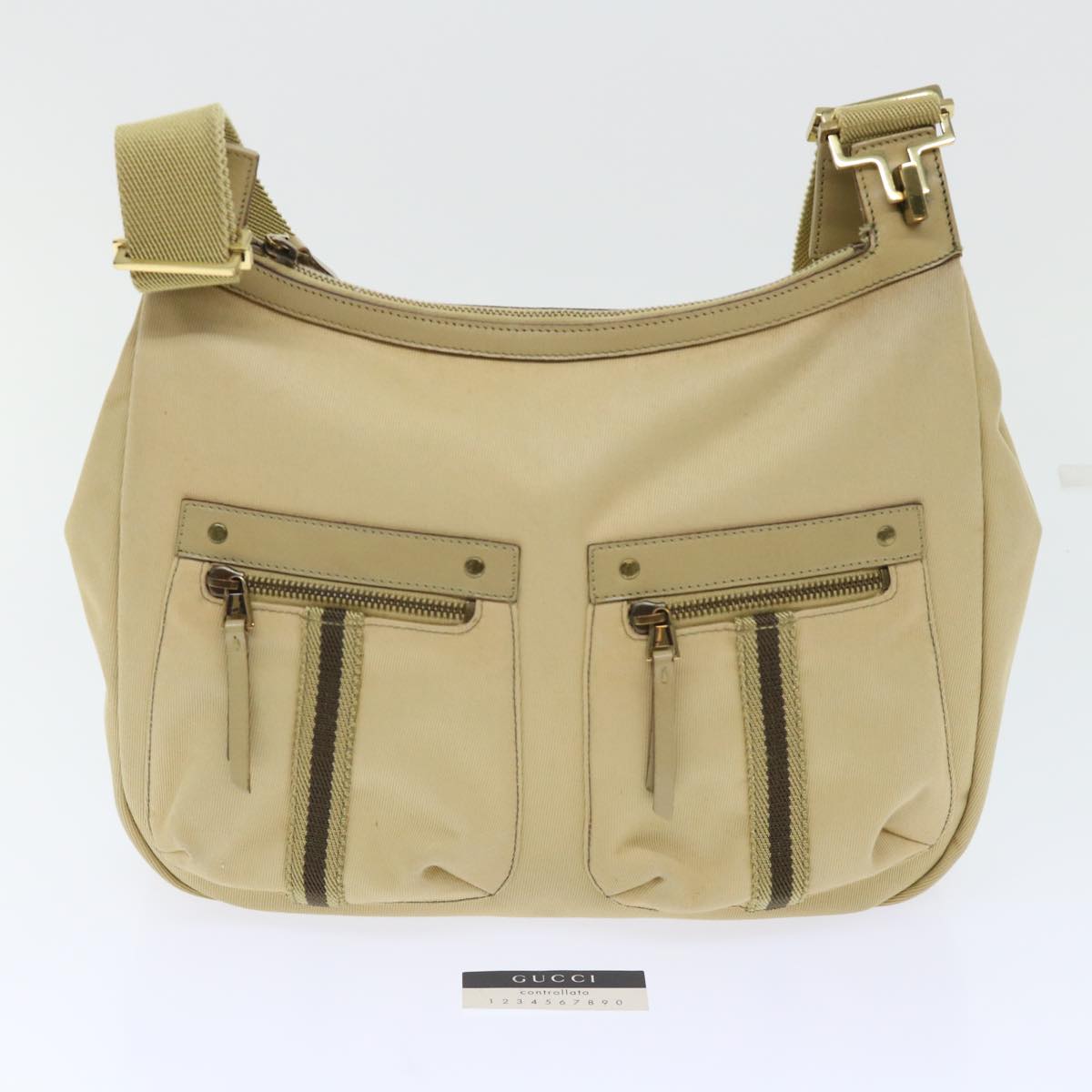 GUCCI Shoulder Bag Canvas Beige 90762 51000