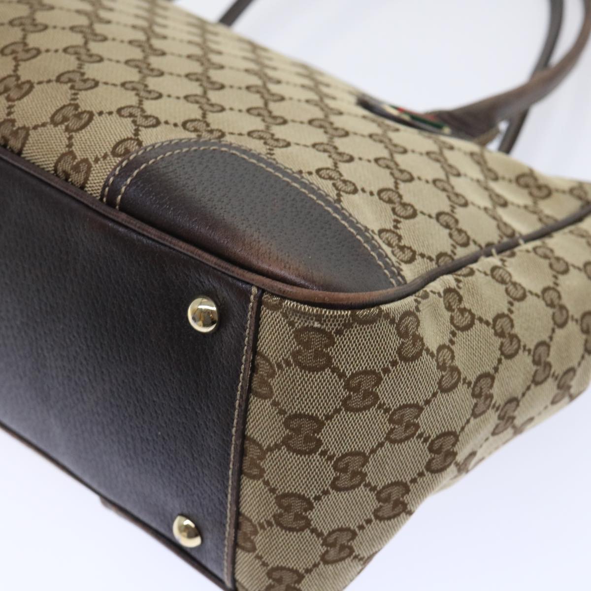 GUCCI GG Canvas Web Sherry Line Tote Bag Beige Red Green 177052 51002