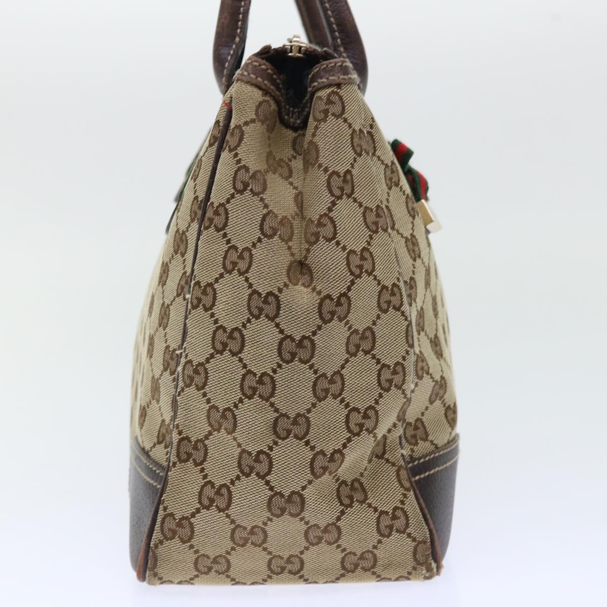 GUCCI GG Canvas Web Sherry Line Tote Bag Beige Red Green 177052 51002