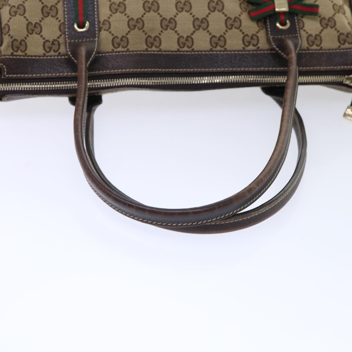 GUCCI GG Canvas Web Sherry Line Tote Bag Beige Red Green 177052 51002