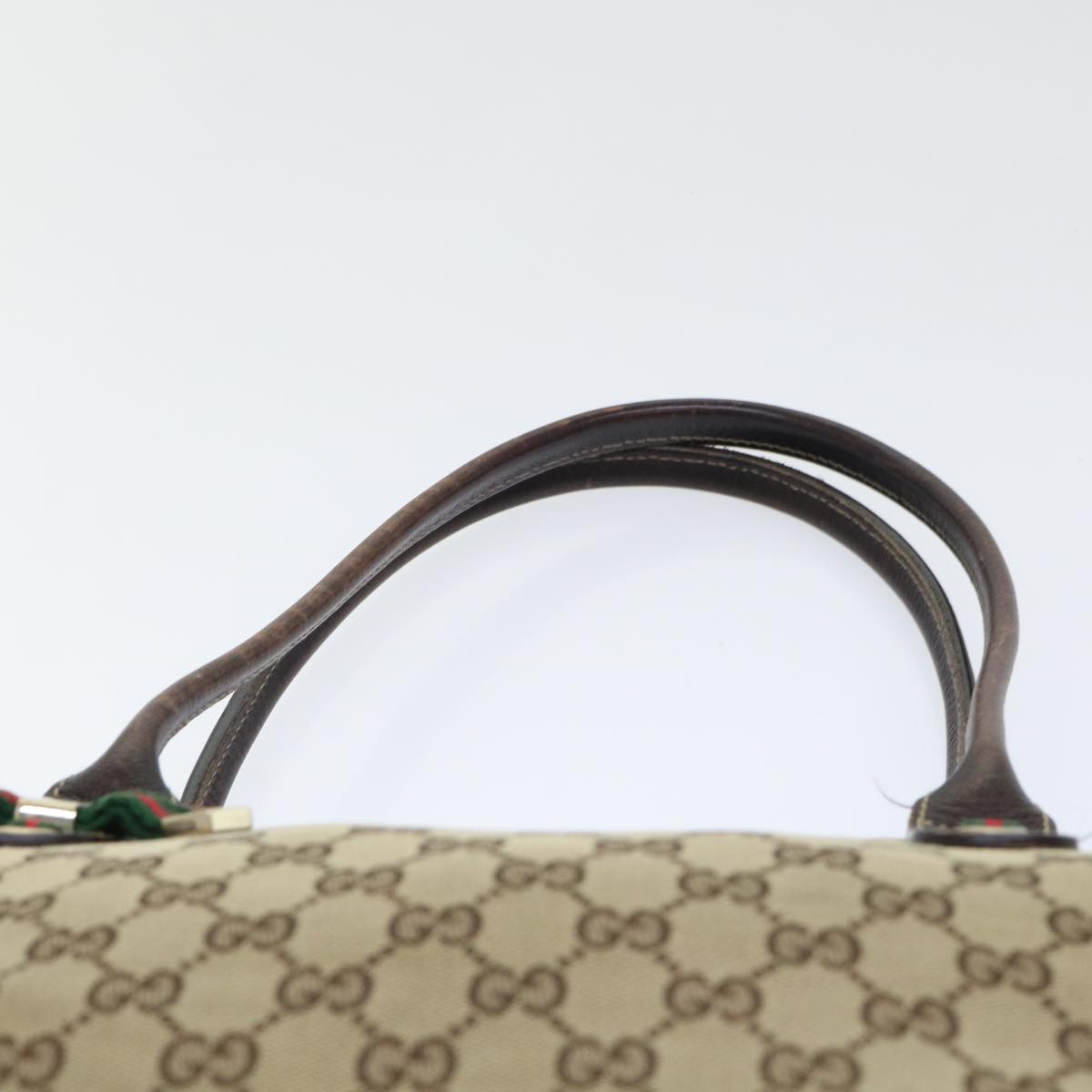 GUCCI GG Canvas Web Sherry Line Tote Bag Beige Red Green 177052 51002