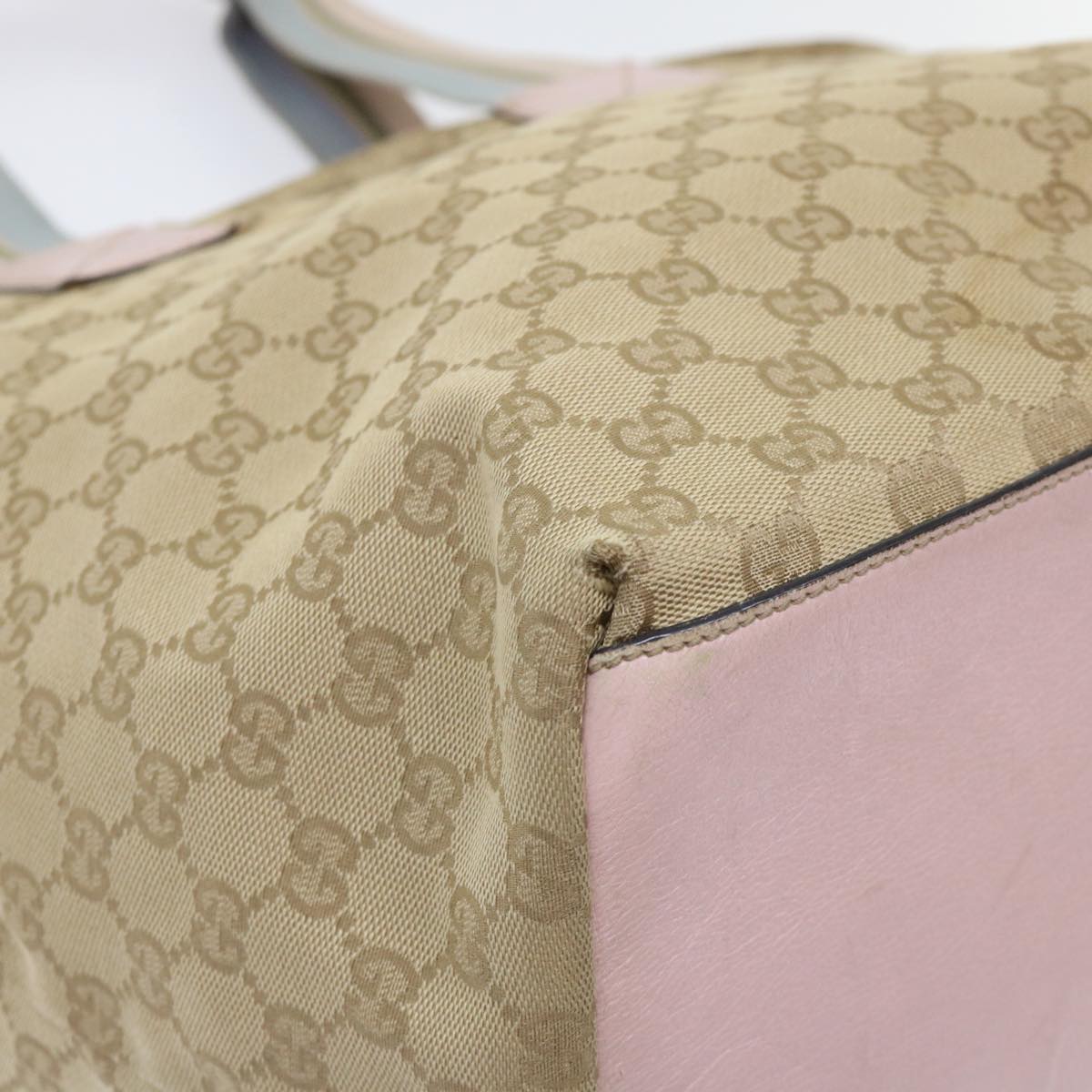 GUCCI GG Canvas Tote Bag Beige Pink 131231 51005
