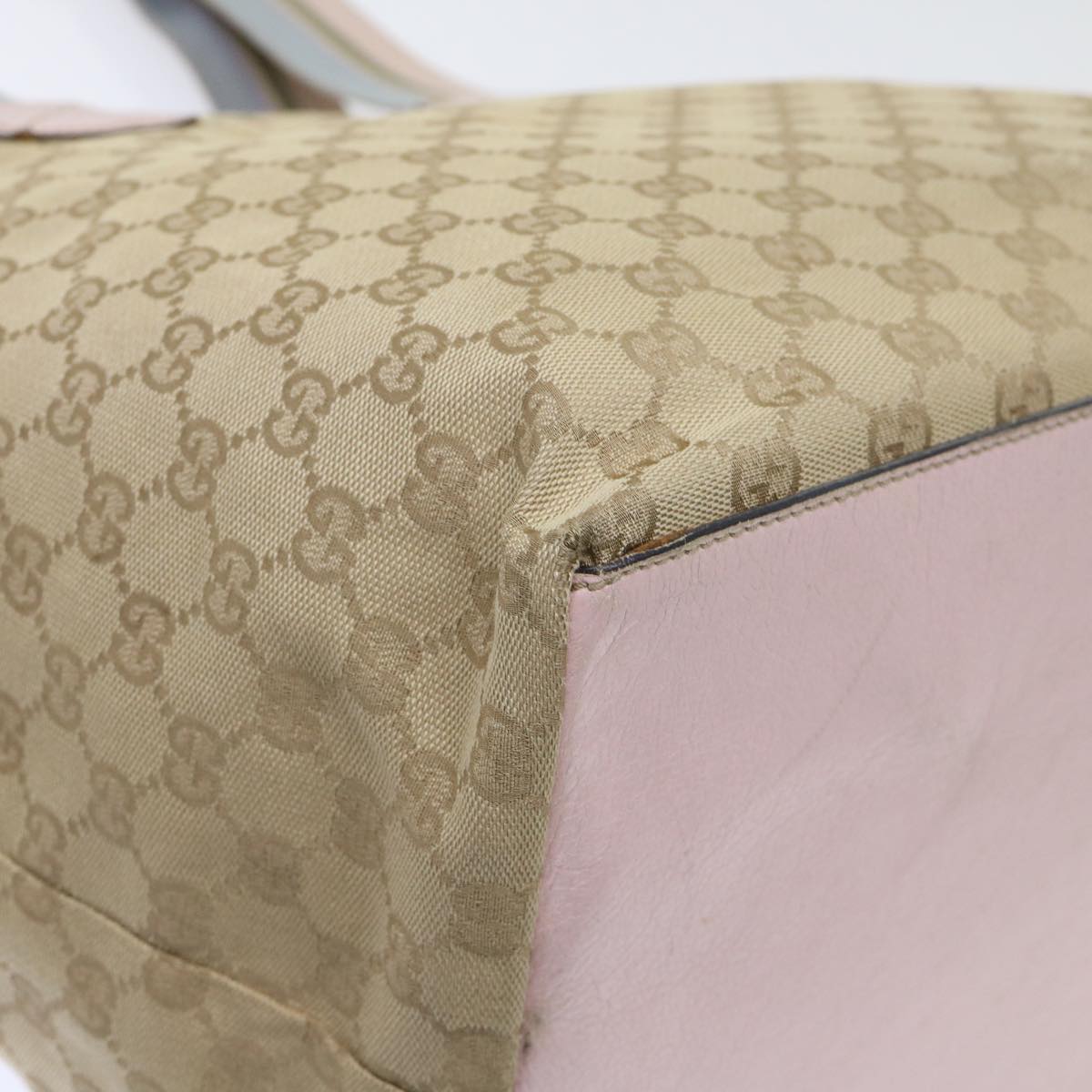 GUCCI GG Canvas Tote Bag Beige Pink 131231 51005