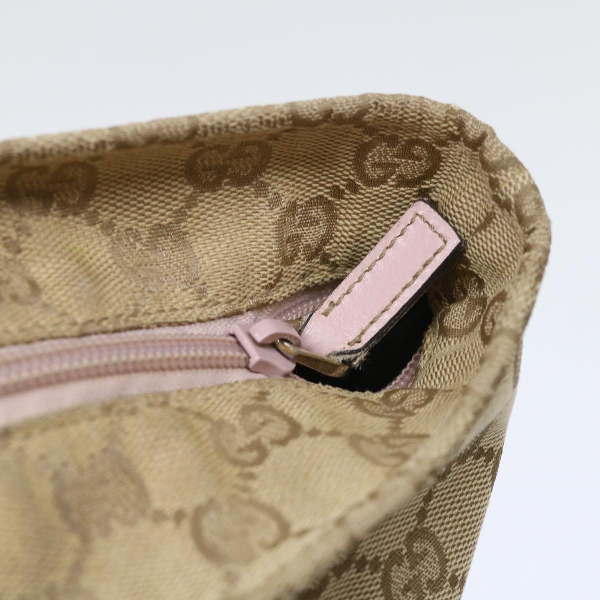 GUCCI GG Canvas Tote Bag Beige Pink 131231 51005