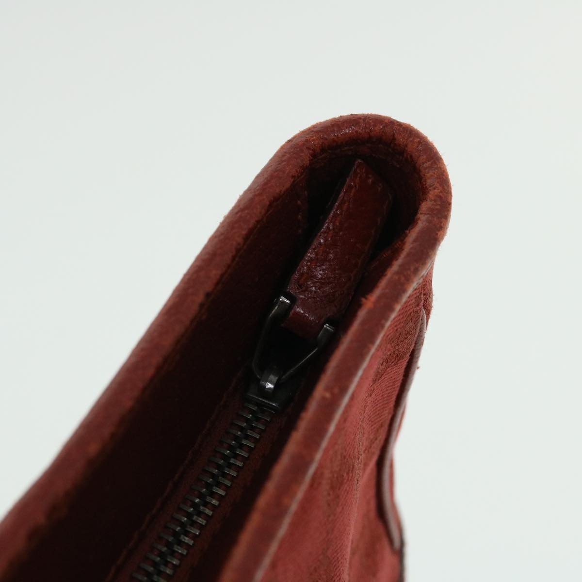 GUCCI GG Canvas Hand Bag Leather Red 113011 2684 51007