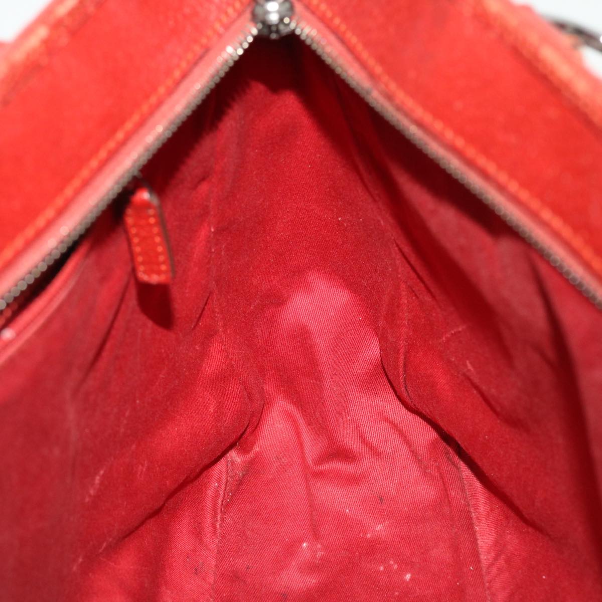 GUCCI GG Canvas Hand Bag Leather Red 113011 2684 51007