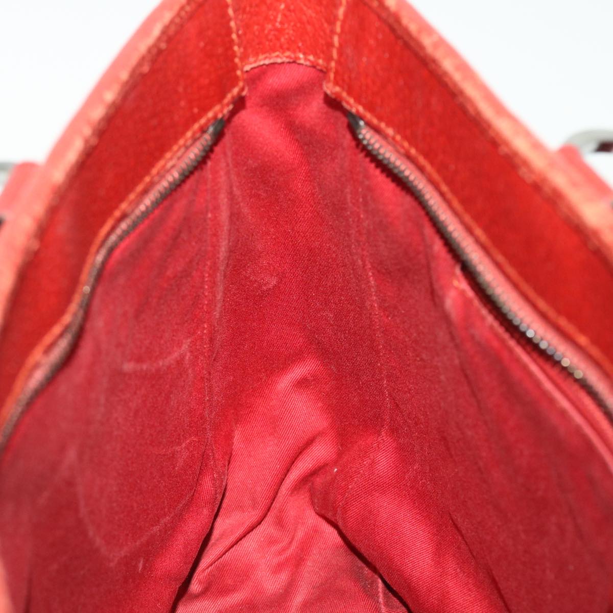 GUCCI GG Canvas Hand Bag Leather Red 113011 2684 51007