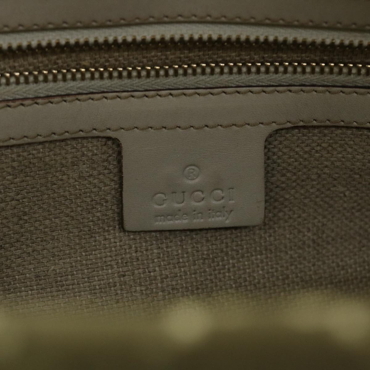 GUCCI GG Canvas Hand Bag Suede Beige Gold 154180 214397 51008