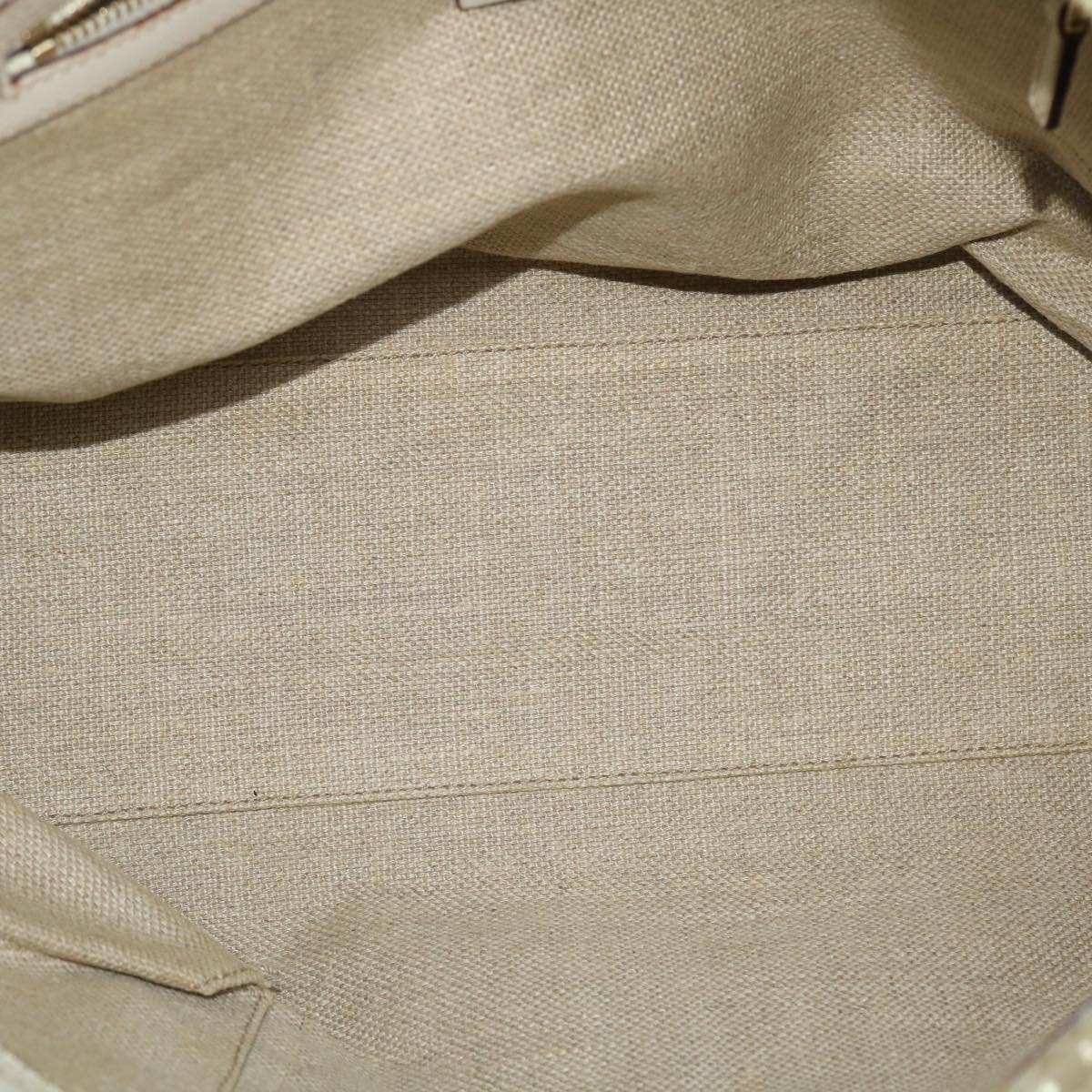 GUCCI GG Canvas Hand Bag Suede Beige Gold 154180 214397 51008