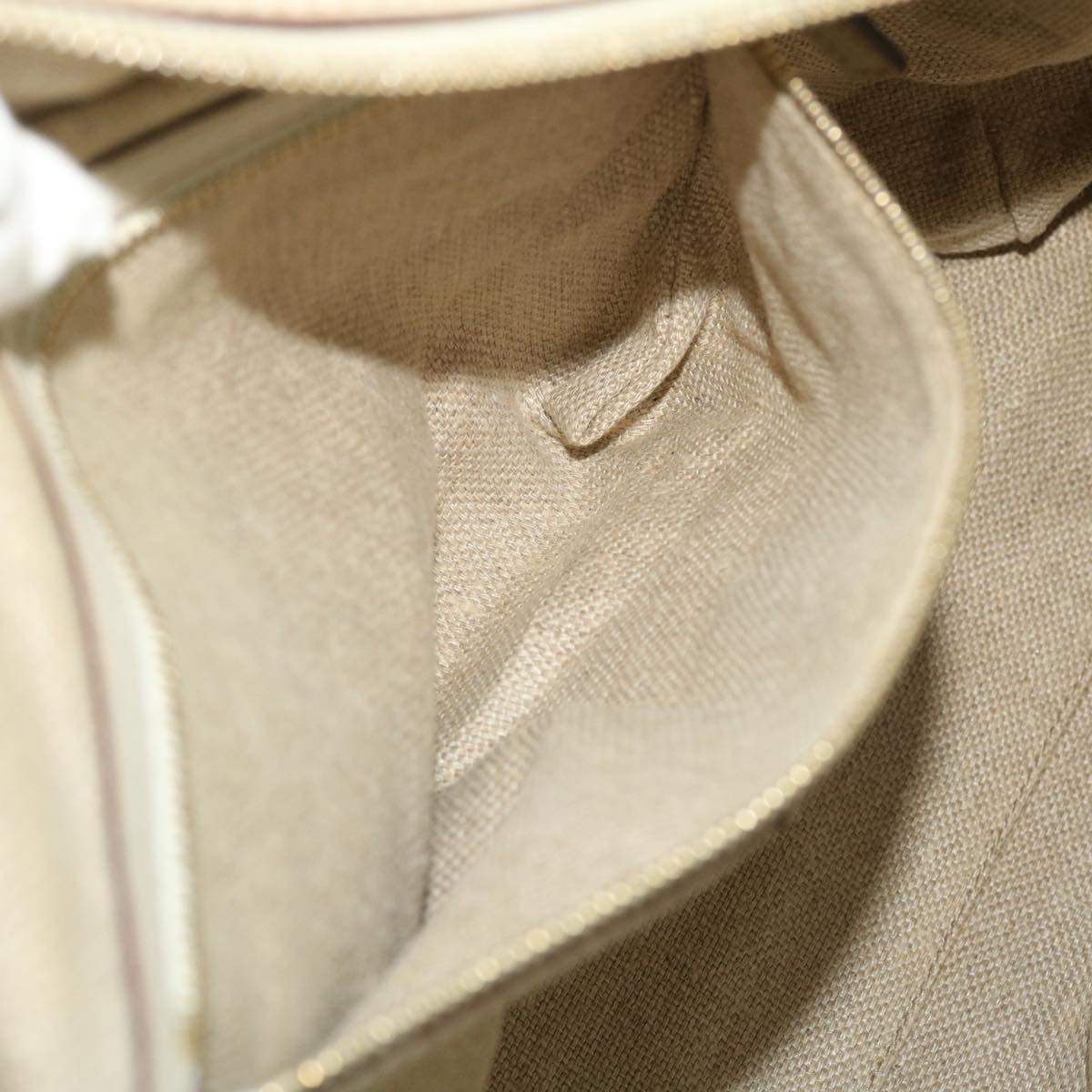 GUCCI GG Canvas Hand Bag Suede Beige Gold 154180 214397 51008