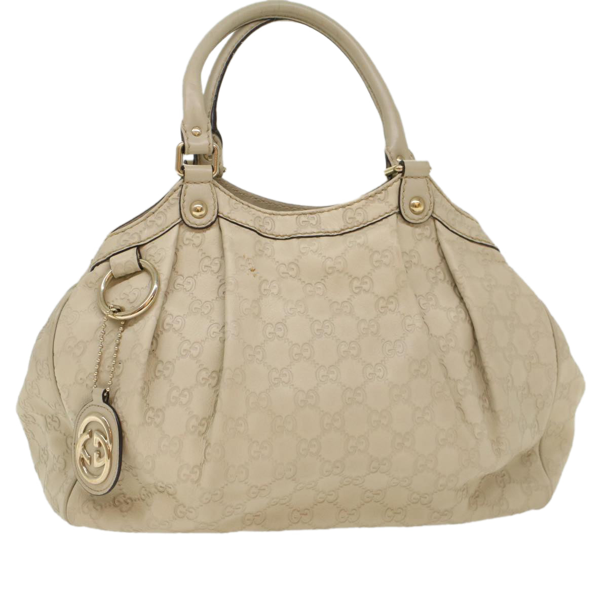 GUCCI GG Canvas Guccissima Hand Bag Beige 211944 51009