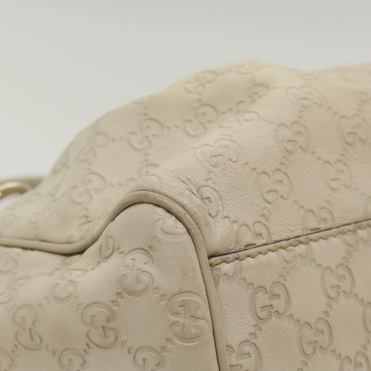 GUCCI GG Canvas Guccissima Hand Bag Beige 211944 51009