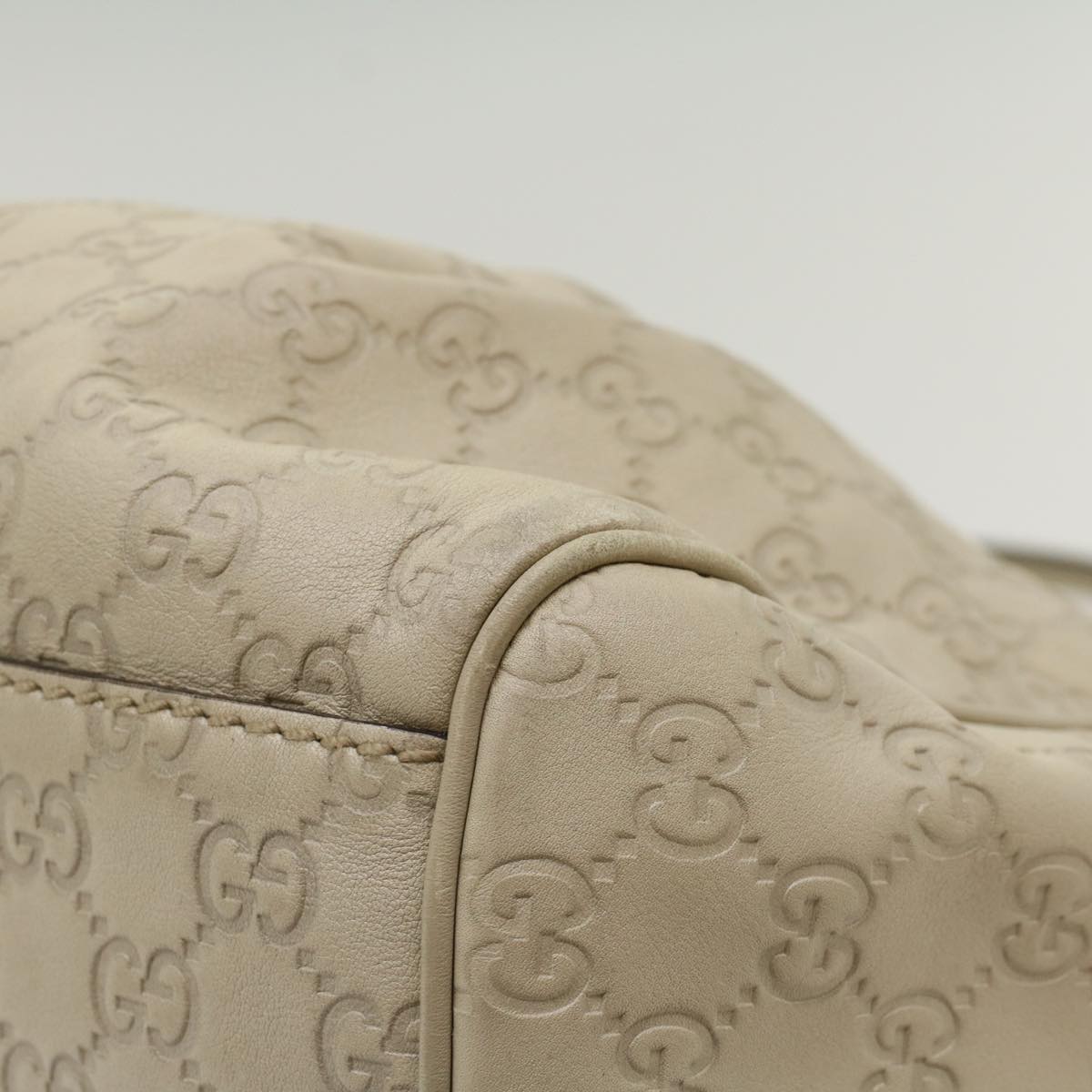 GUCCI GG Canvas Guccissima Hand Bag Beige 211944 51009
