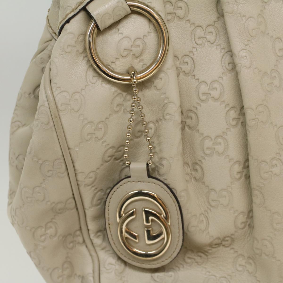 GUCCI GG Canvas Guccissima Hand Bag Beige 211944 51009
