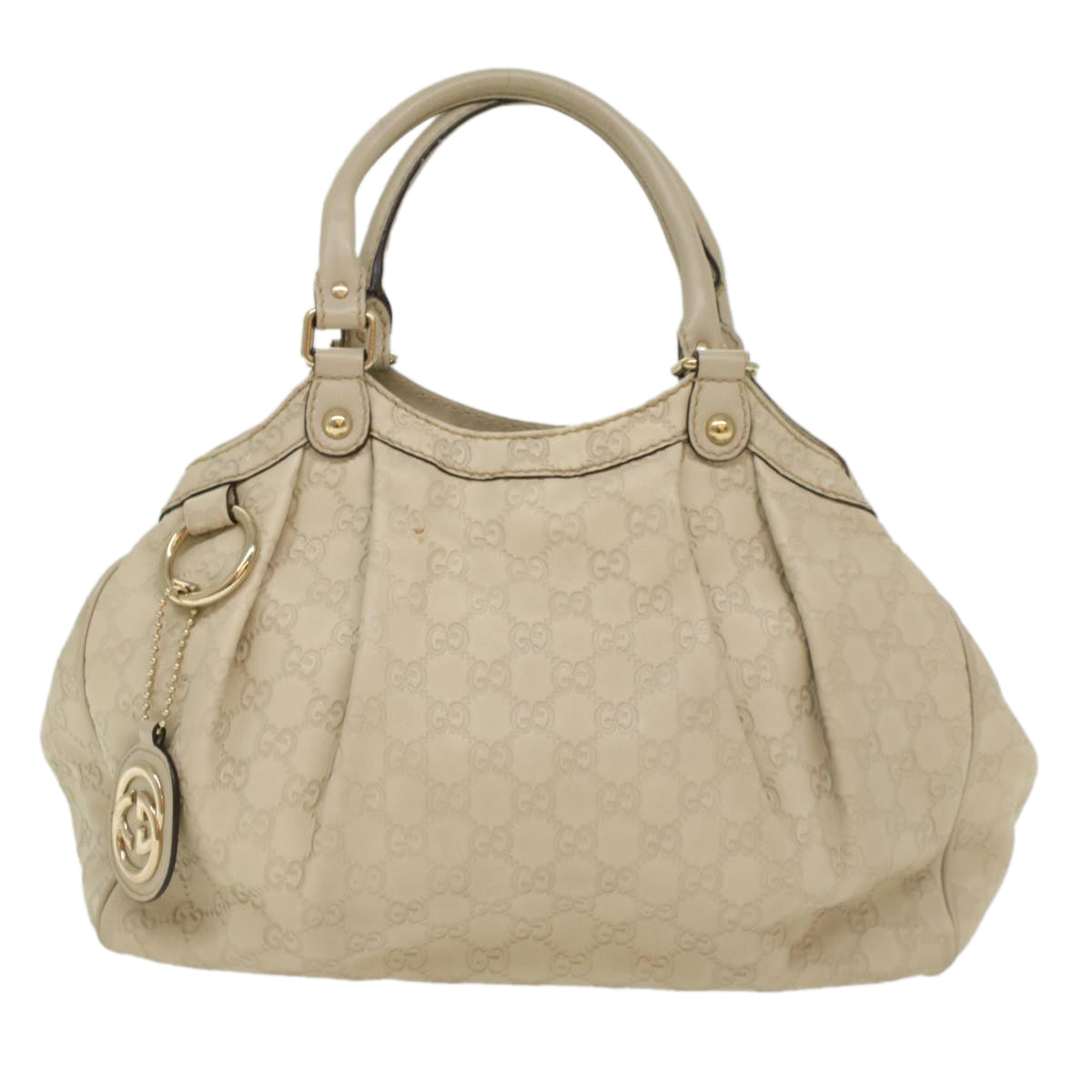 GUCCI GG Canvas Guccissima Hand Bag Beige 211944 51009